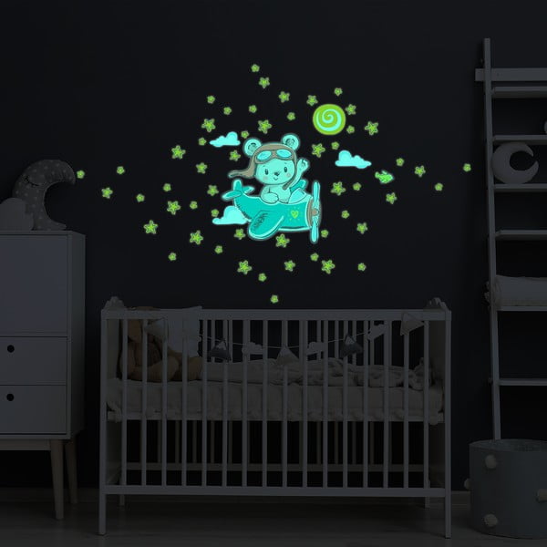 Gyerek falmatrica 30x25 cm Pilot Bear – Ambiance-image-4