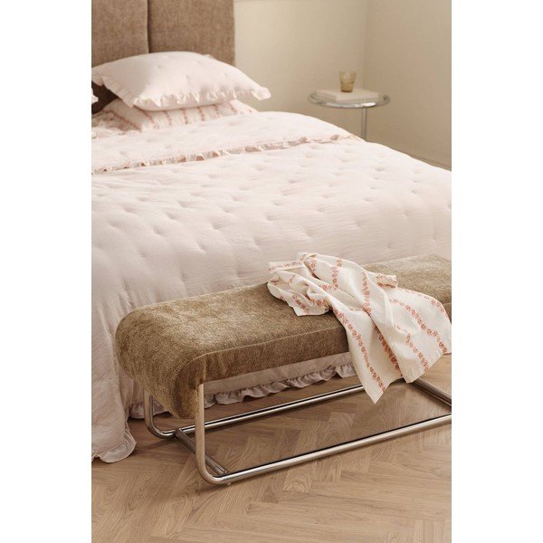 Barna zsenília fém-párnázott pad Mindy – Ellos Home-image-1