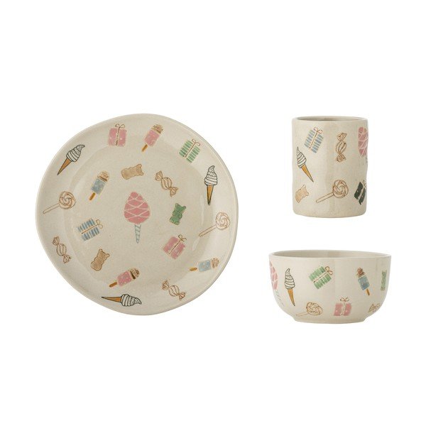 Kőedény gyerek étkészlet 3 db-os Sweets – Bloomingville Mini