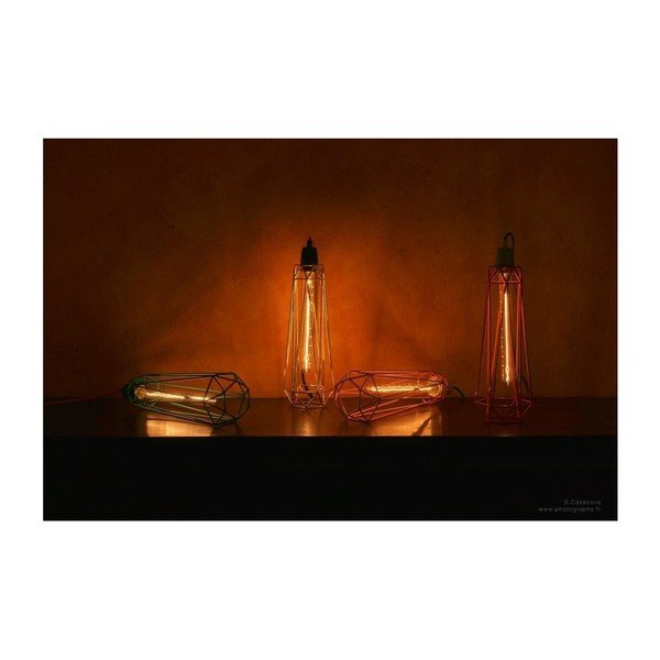 Diamond #2 lámpa kék lámpaburával és narancssárga kábellel - Filament Style-image-4