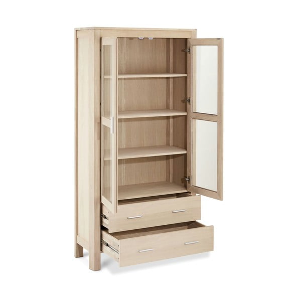 Natúr színű tálalószekrény tölgyfa dekorral 100x190 cm Paris – Furnhouse-image-2