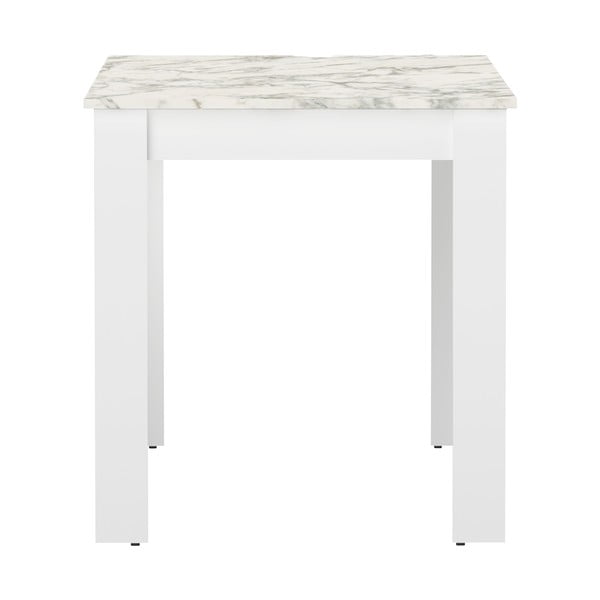 Fehér étkezőasztal márvány dekoros asztallappal 110x70 cm Nice - TemaHome -image-2