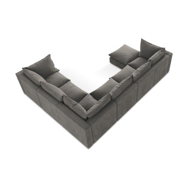 Sötétszürke sarokkanapé (jobb oldali-U alakú) Manao – Makamii-image-3