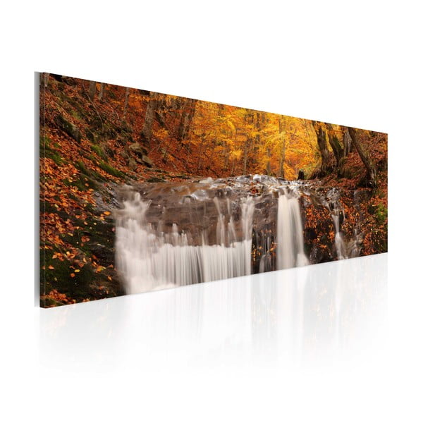 Autumn Waterfall vászonkép, 120 x 40 cm - Artgeist