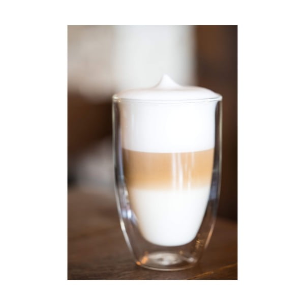 Üveg duplafalú bögre szett lattéhoz 6 db-os 350 ml – Vialli Design-image-2