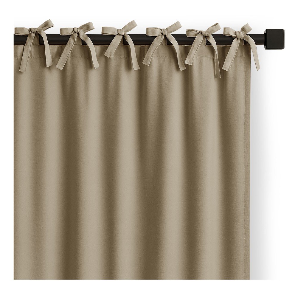 Bézs dimout (részleges sötétítő) függöny 140x250 cm Carli Tie Restilo