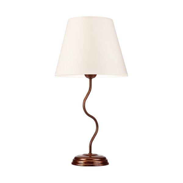 Sötétbarna asztali lámpa textil búrával (magasság 52 cm) Fabrizio – LAMKUR