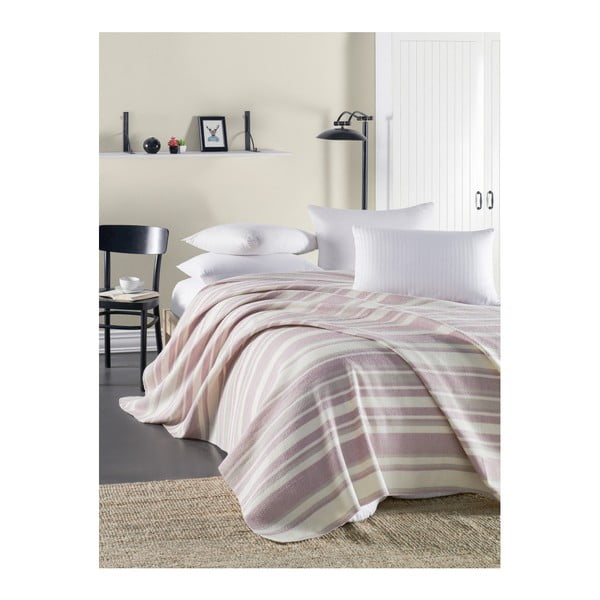 Runino Messio könnyű bézs-rózsaszín szteppelt ágytakaró, 160 x 220 cm