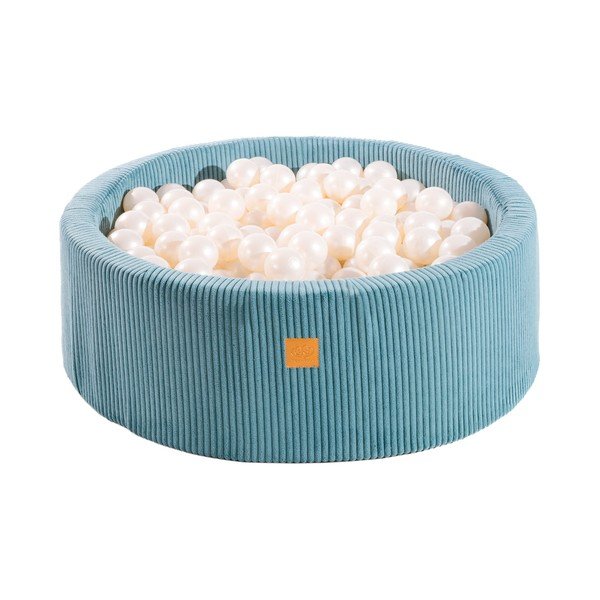 Türkiz kordbársony labdamedence ø 90x30 cm Montessori – Meowbaby