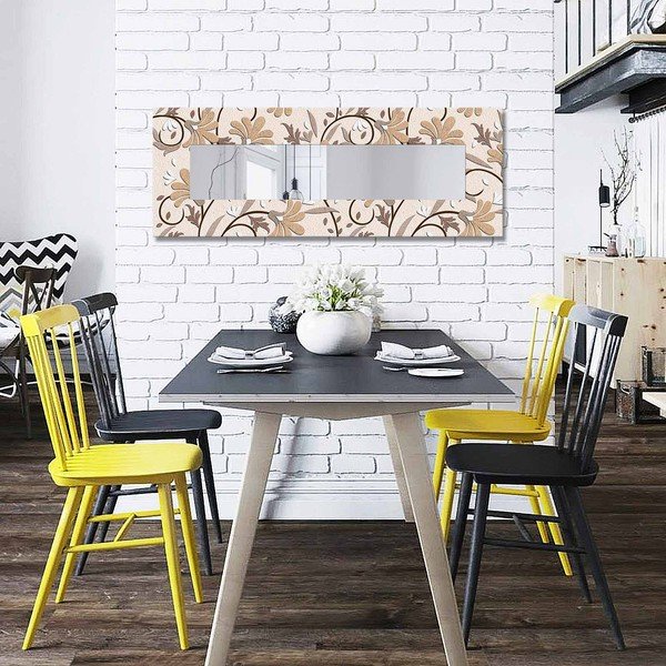 Fali tükör tömörfa kerettel 40x120 cm – Wallity-image-2