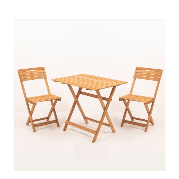 Natúr színű bükkfa kétszemélyes kerti étkezőgarnitúra – Floriane Garden-image-1