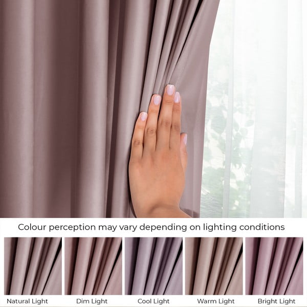 Világosbarna bársony dimout (részleges sötétítő) függöny 140x270 cm Eyelets – Restilo-image-4