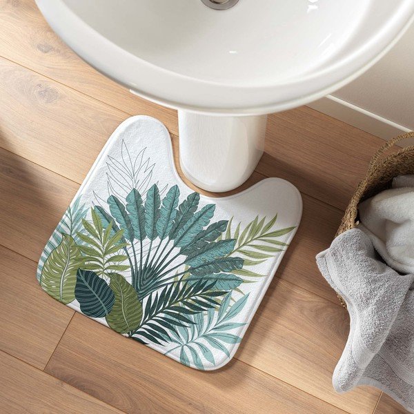 Fehér-zöld fürdőszobai kilépő WC-hez 45x45 cm Panazio – douceur d'intérieur-image-1