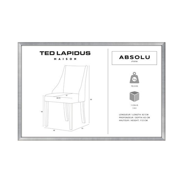 Absolu krémes fehér bükkfa szék, sötétbarna lábakkal - Ted Lapidus Maison-image-3