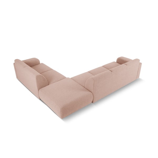 Rózsaszín buklé sarokkanapé (jobb oldali) Molino – Micadoni Home-image-3
