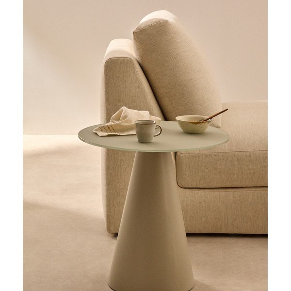 Kerek tárolóasztal üveg asztallappal ø 50 cm Wilshire – Kave Home-image-1