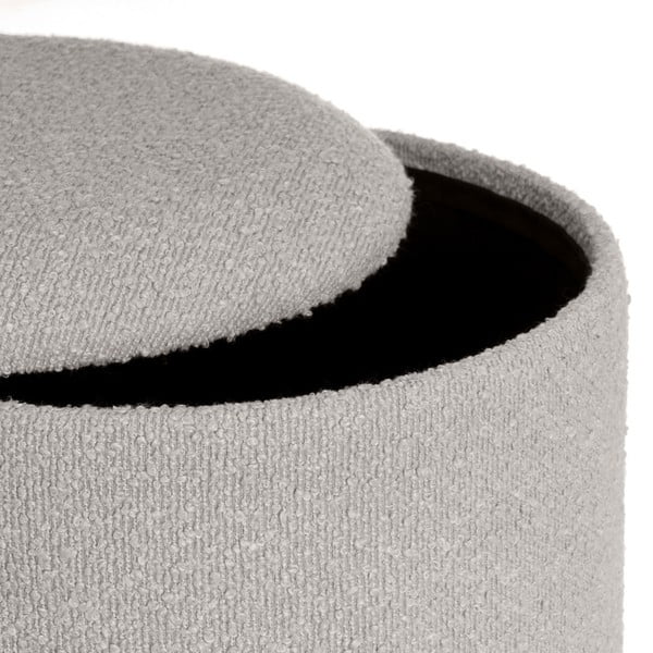 Világosszürke buklé puff szett 2 db-os – Casa Selección-image-1