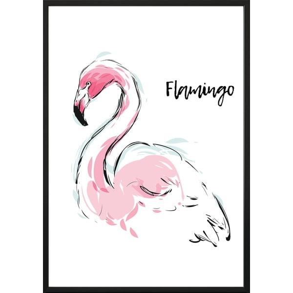 Flamingo Aquarelle plakát, 50 x 40 cm - DecoKing