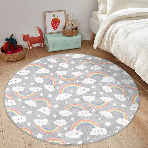 Szürke gyerek szőnyeg ø 120 cm Comfort – Mila Home-image-2
