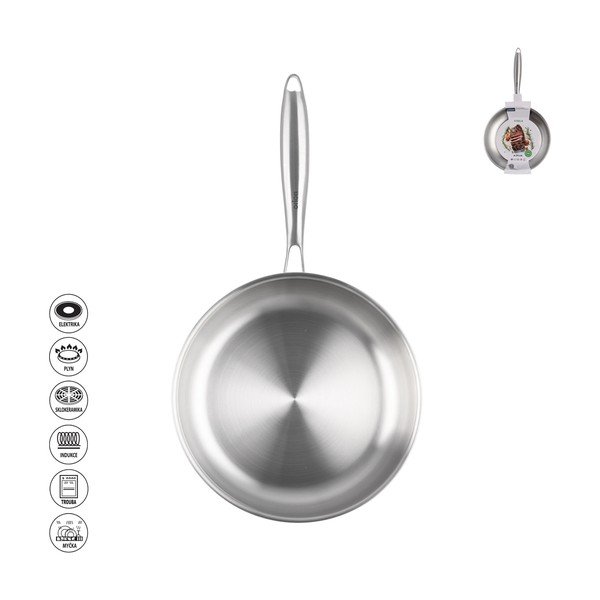 Rozsdamentes acél serpenyő ø 24 cm Steela – Orion-image-3
