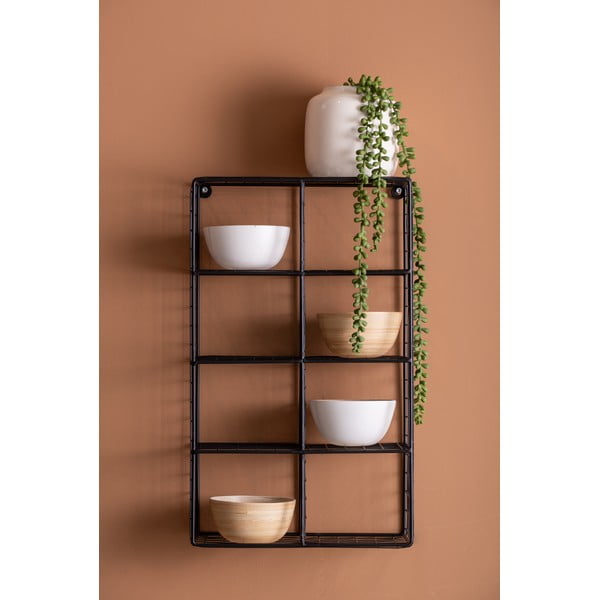 Fekete többszintes acél fali polc 30 cm Reja – PT LIVING-image-1