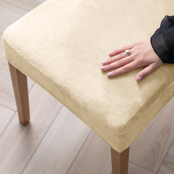 Bézs gumis szék huzat szett 4 db-os 48 cm Sento – Restilo-image-1