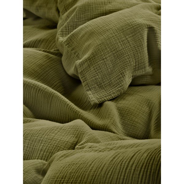 Khaki egyszemélyes muszlin ágyneműhuzat 140x200 cm Amilia – Jotex-image-2