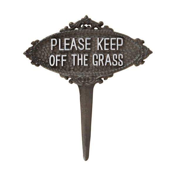 Fém kerti leszúrható dekoráció Please Keep off the Grass – Esschert Design-image-1