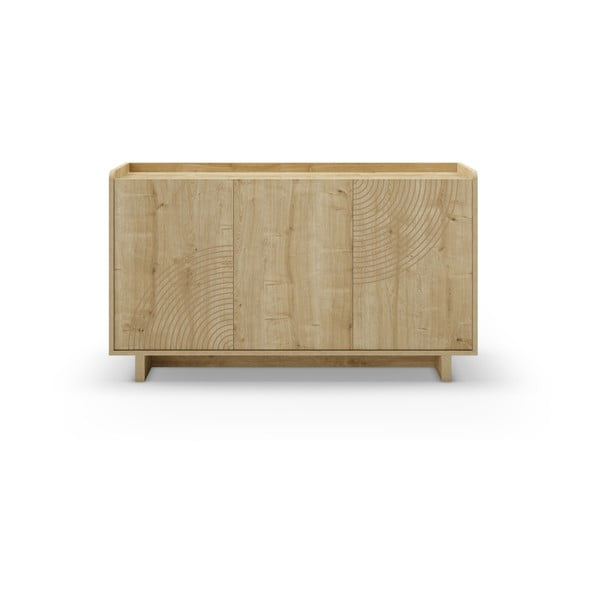 Natúr színű komód tölgyfa dekorral 140x80x40 cm Daira – Marckeric