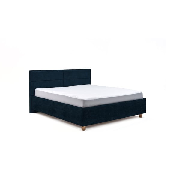 Grace sötétkék kétszemélyes ágy tárolóhellyel, 160 x 200 cm - AzAlvásért