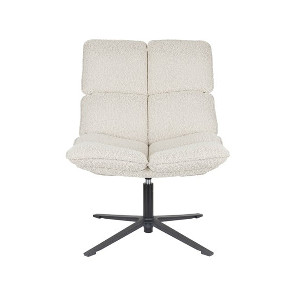 Krémszínű forgó buklé fotel Bros – White Label-image-2