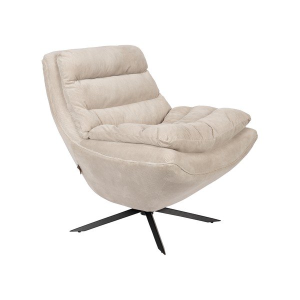 Fehér bársony fotel Vince – Dutchbone