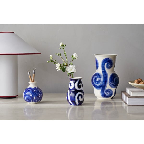 Kék kézzel festett agyagkerámia  váza Tulle – Kähler Design-image-3