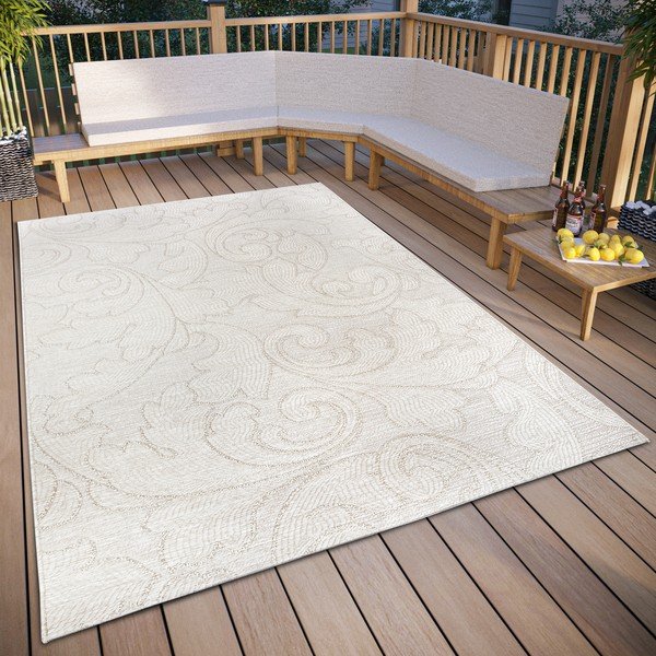Krémszínű kültéri szőnyeg 77x150 cm Elina Crema – Hanse Home-image-1