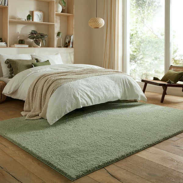 Zöld mosható szőnyeg újrahasznosított szálakból 120x170 cm Fluffy – Flair Rugs-image-1