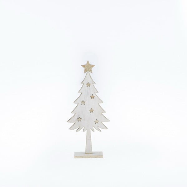 Fehér fából készült dekorációs karácsonyfa - Dakls