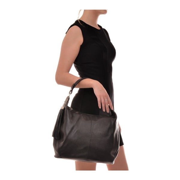 Bruhna fekete bőr kézitáska - Sofia Cardoni-image-4