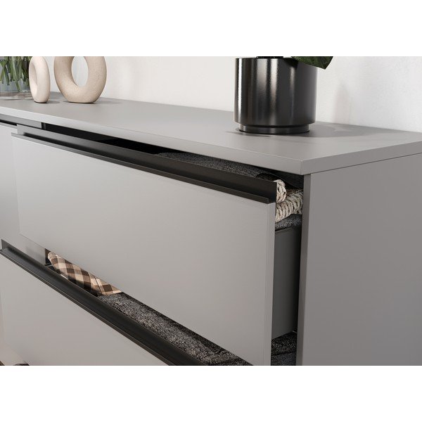 Szürke alacsony komód 135x91 cm Bastia – Germania-image-3