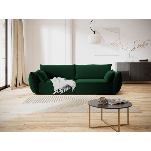Sötétzöld bársony kanapé 208 cm Vanda – Mazzini Sofas-image-1