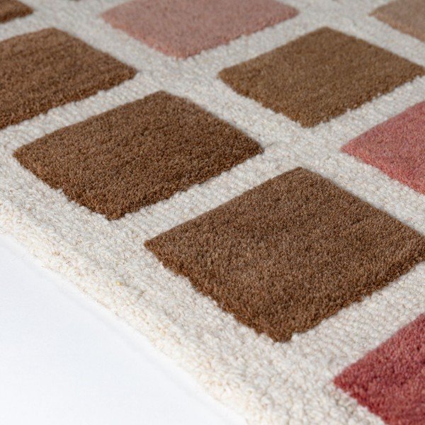 Rózsaszín kézi szövésű gyapjú szőnyeg 140x200 cm Renga Wool – Flair Rugs-image-3