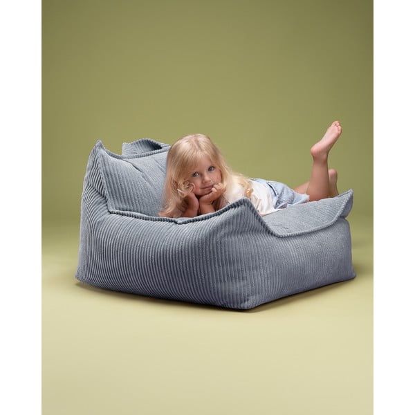 Kék kordbársony gyerek babzsákfotel Chair – Wigiwama-image-2