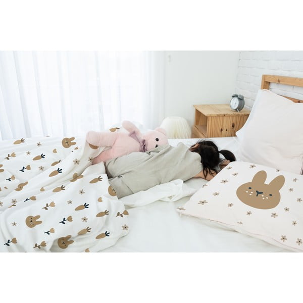 Egyszemélyes pamut-szatén gyerek ágyneműhuzat 135x200 cm Sweet Bunnies – Butter Kings-image-1