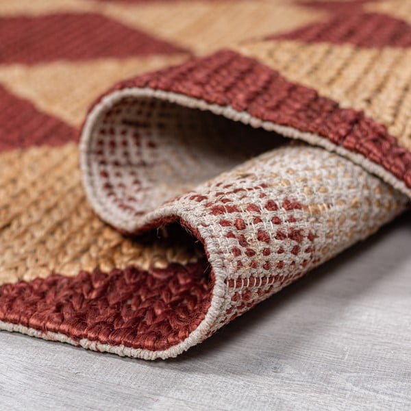 Terrakotta színű kézi szövésű jutakeverék szőnyeg 120x170 cm Effie Diamond – Flair Rugs-image-3