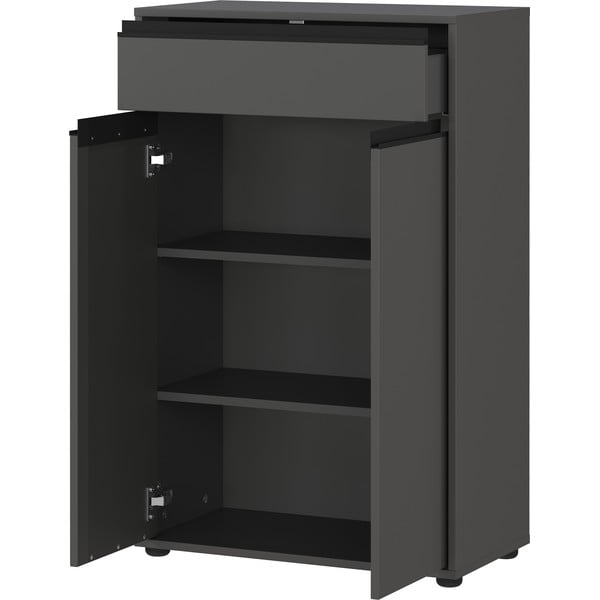 Antracitszürke magas fürdőszoba szekrény 63x98 cm Lemont – Germania-image-3