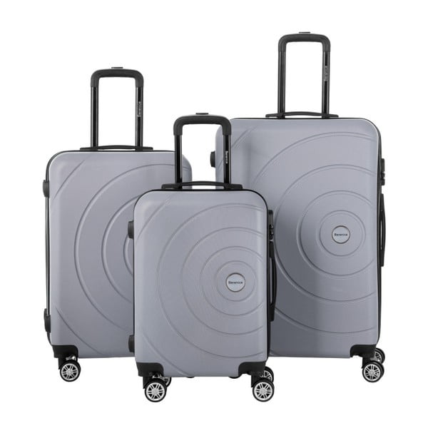 Circle 3 db-os szürke bőrönd szett - Berenice