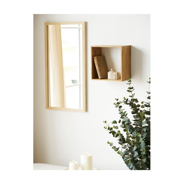 Natúr színű többszintes tölgyfa fali polc 30 cm Lattoon – House Nordic-image-1