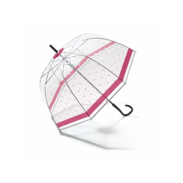 Birdcage Symetric átlátszó esernyő rózsaszín részletekkel, ⌀ 85 cm