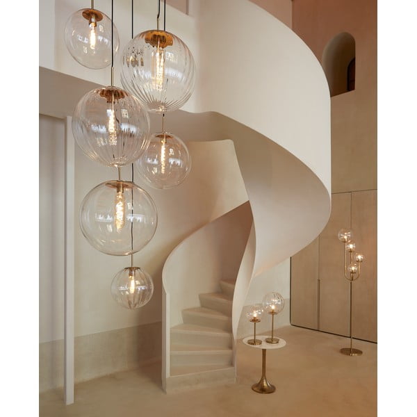 Bronzszínű függőlámpa üveg búrával ø 30 cm Medina – Light & Living-image-1