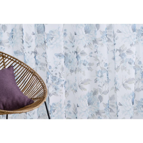 Fehér-kék átlátszó függöny 300x260 cm Elsa – Mendola Fabrics-image-2