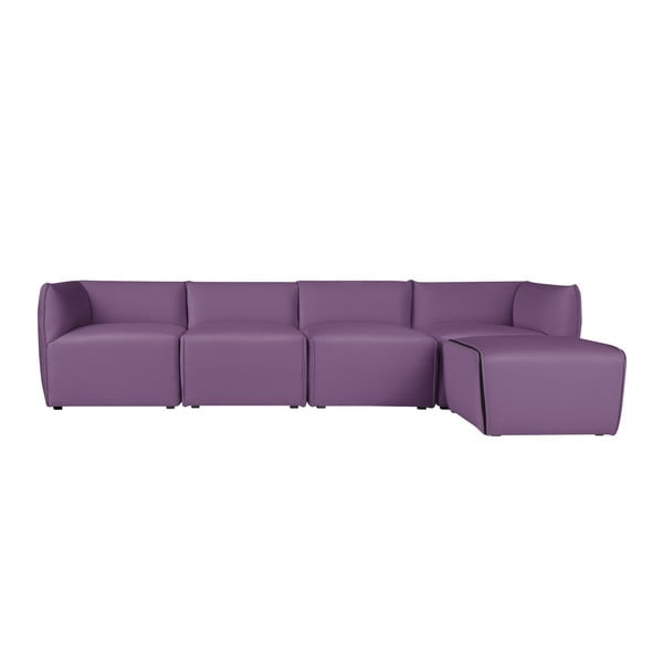 Ebbe lila 4 személyes moduláris kanapé fekvőfotellel - Norrsken